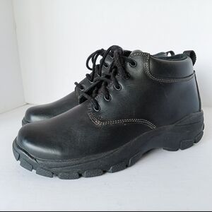 🖤 Lands' End Black Leather Boots Hiking Womens 7.5 Outdoor Ankle Combat